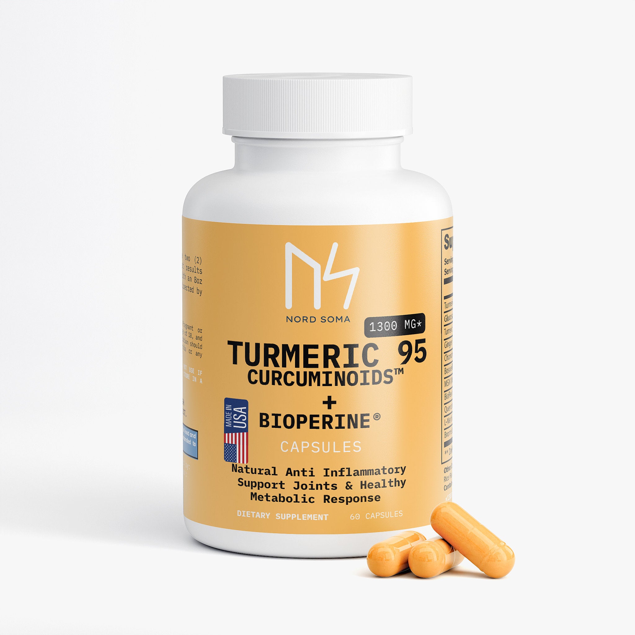 Nordsoma Turmeric 95 Curcuminoids™ + BioPerine® (Black Pepper Extract) 1300 Mg