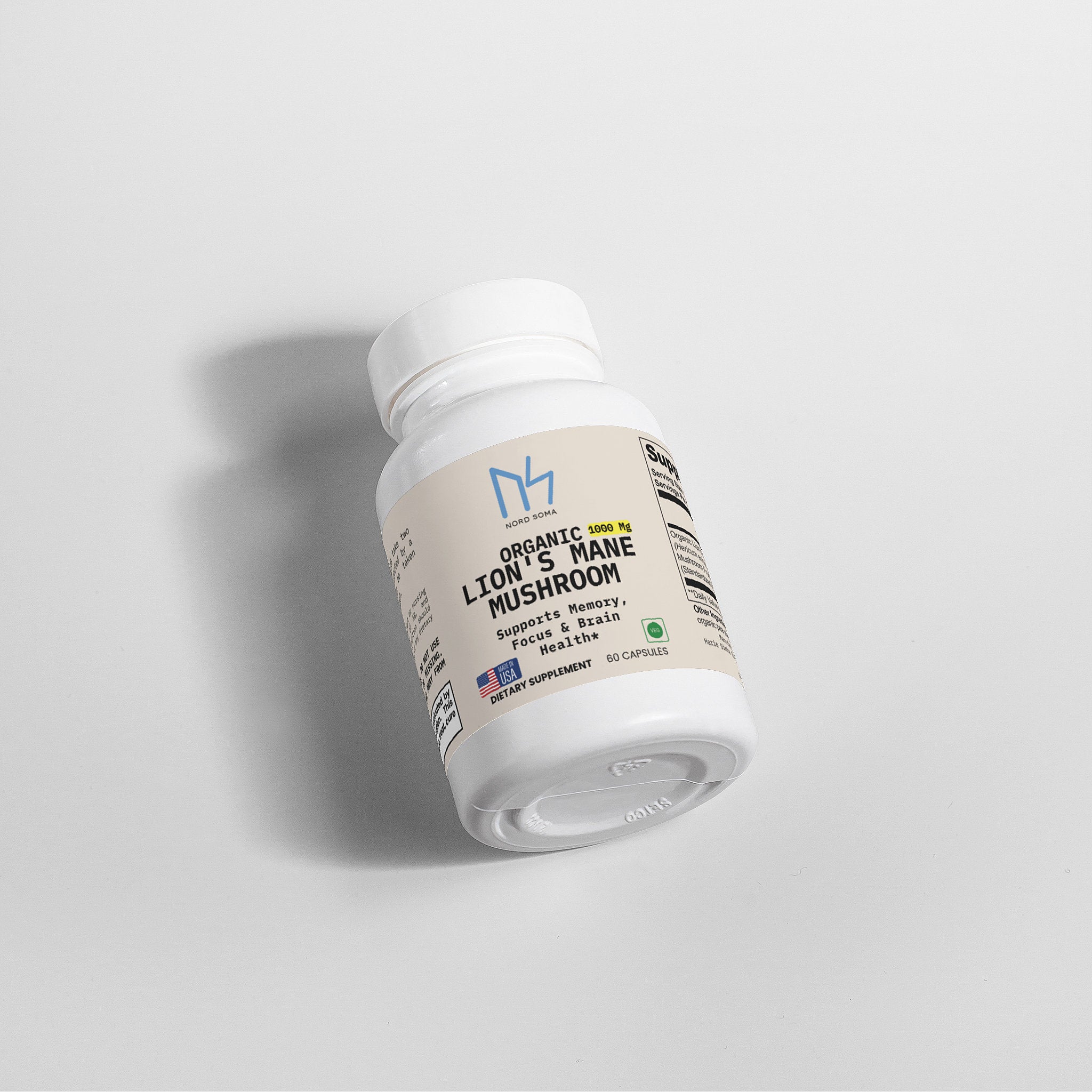 Nordsoma Organic Lion's Mane Mushroom 1000 Mg