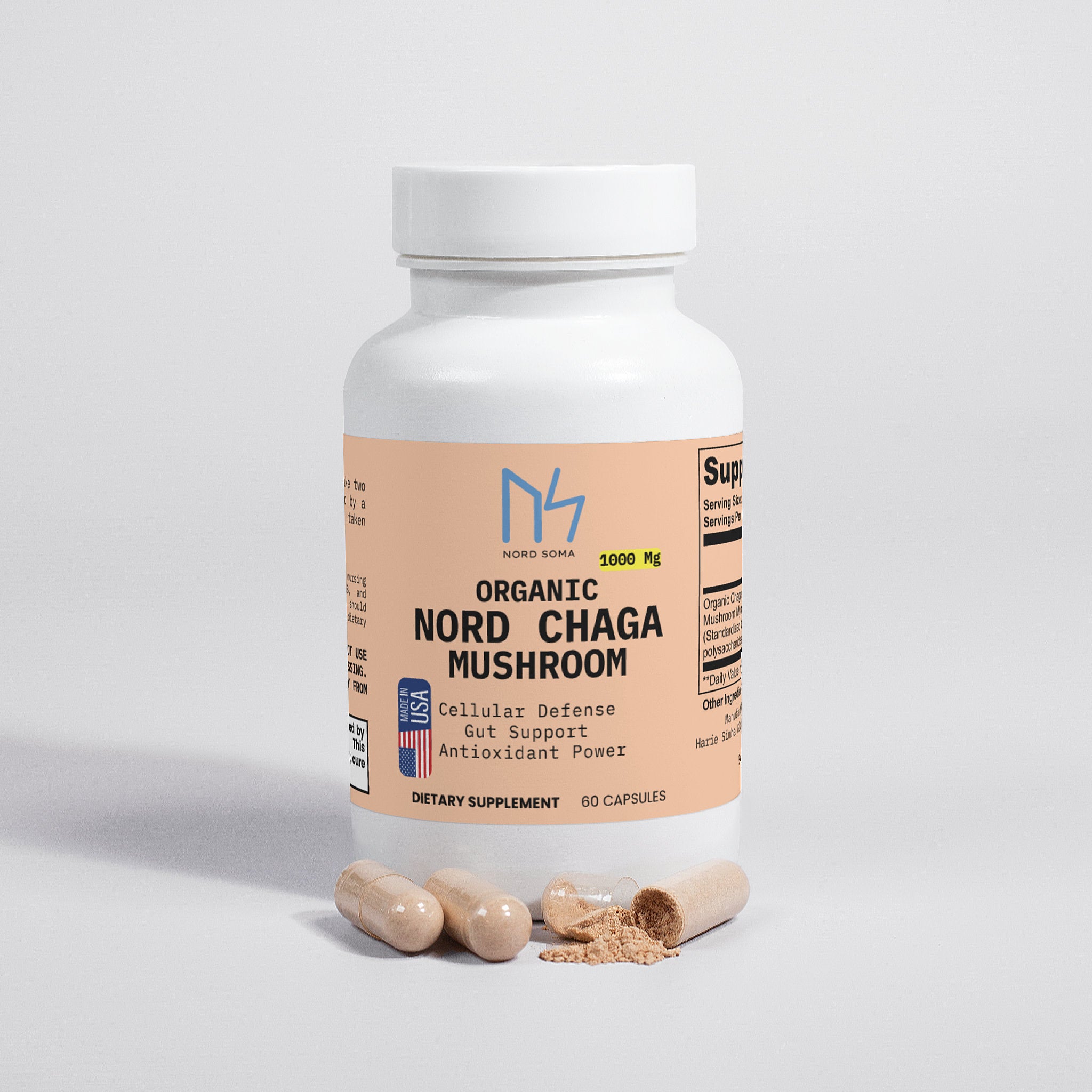 Nordsoma Organic Nord Chaga Mushroom 1000 mg