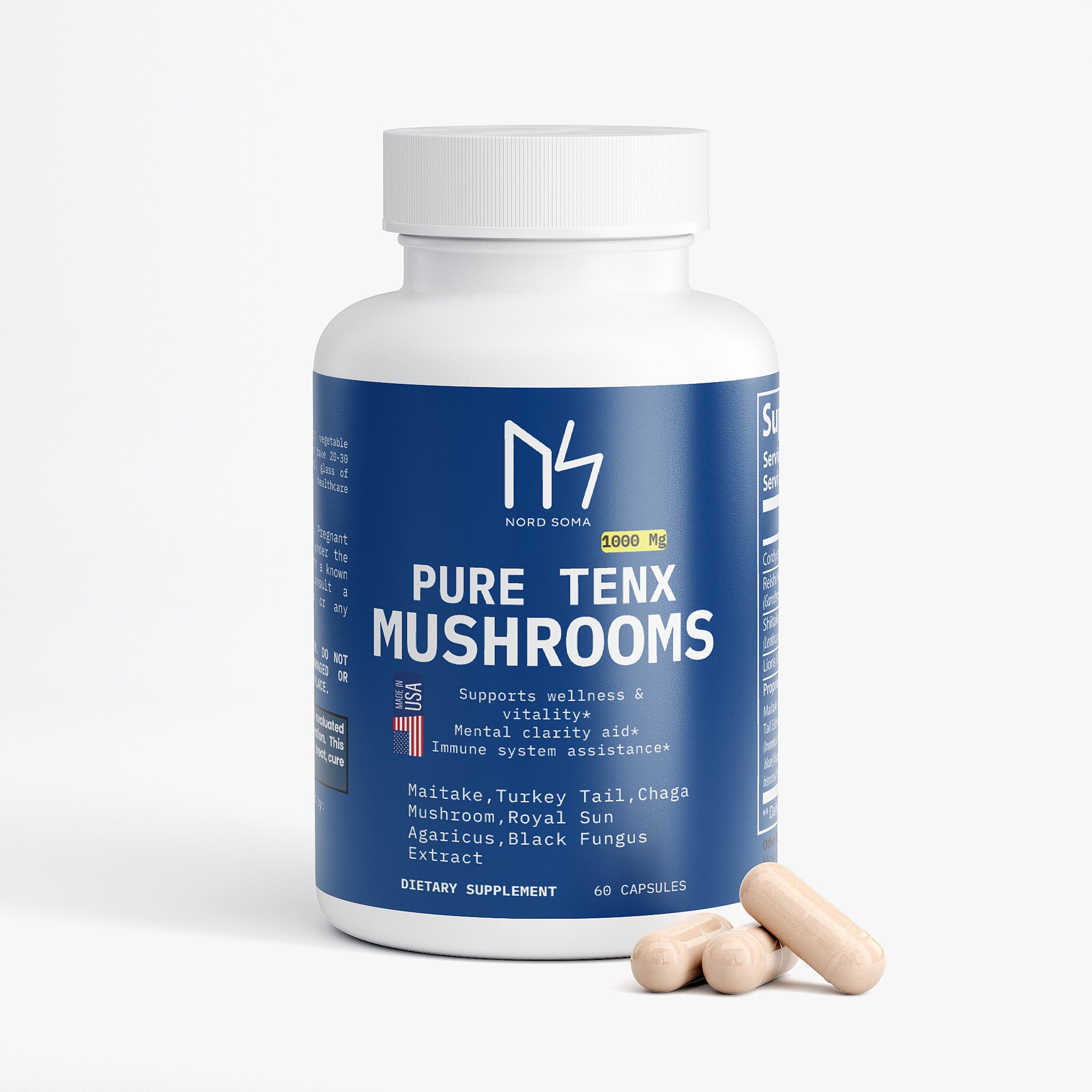 PureTenX Mushrooms 1000mg