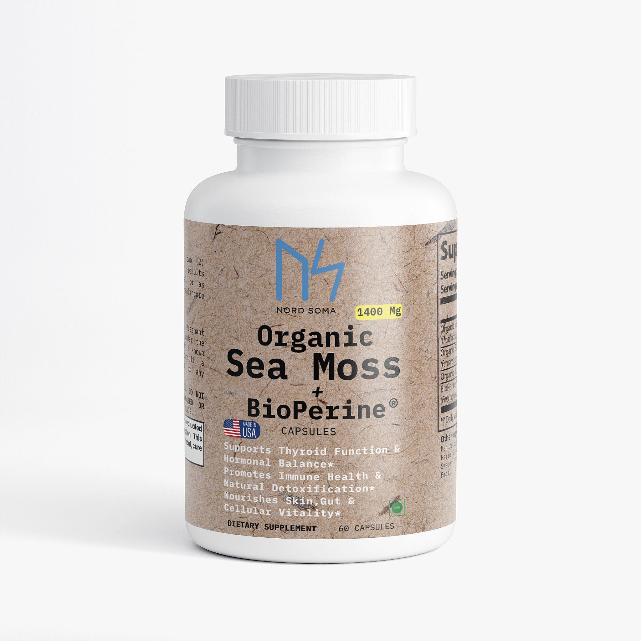 Organic Sea Moss + BioPerine® 1400Mg Thyroid • Immunity • Skin Health