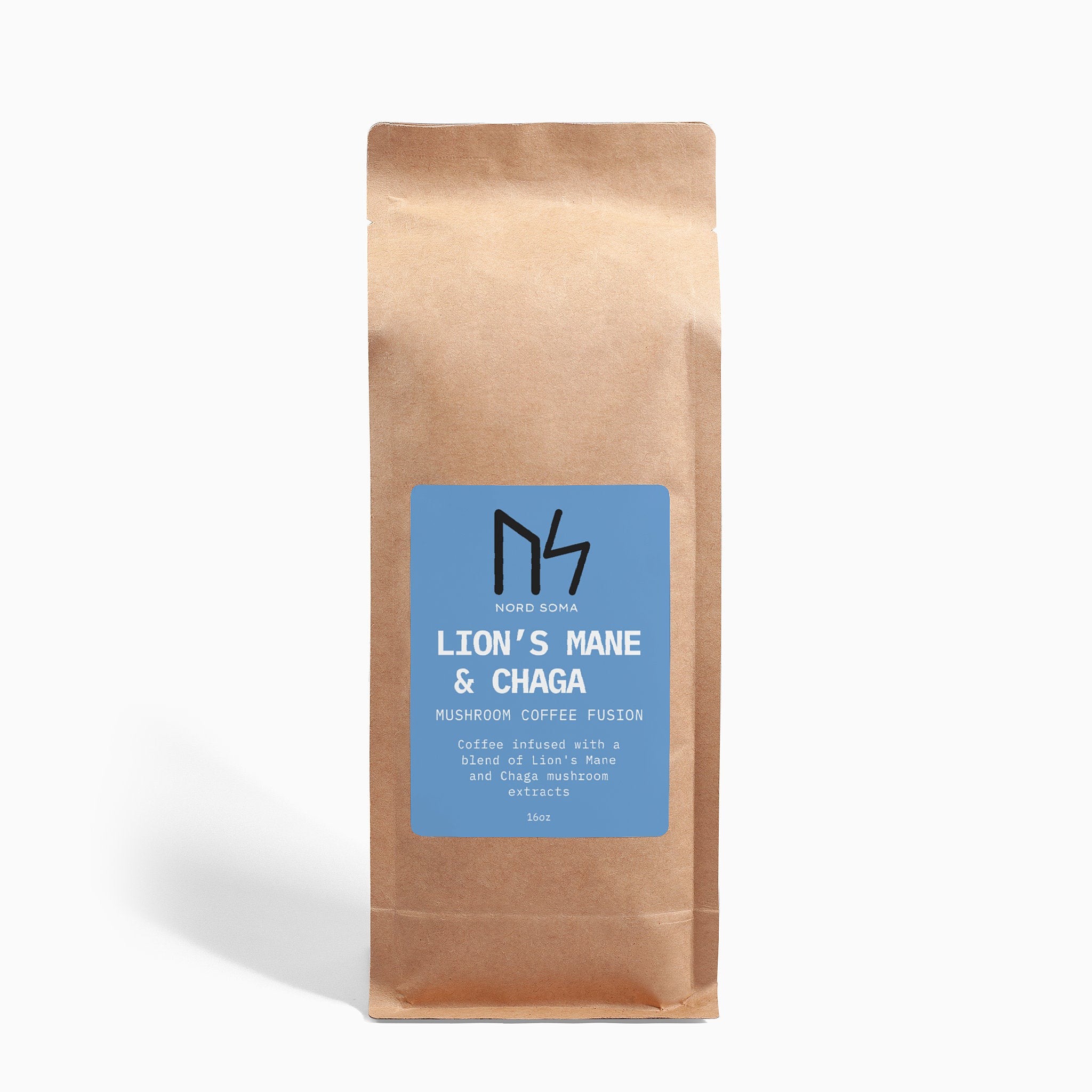 Lion’s Mane & Chaga - Mushroom Coffee Fusion 1200 Mg -  16oz