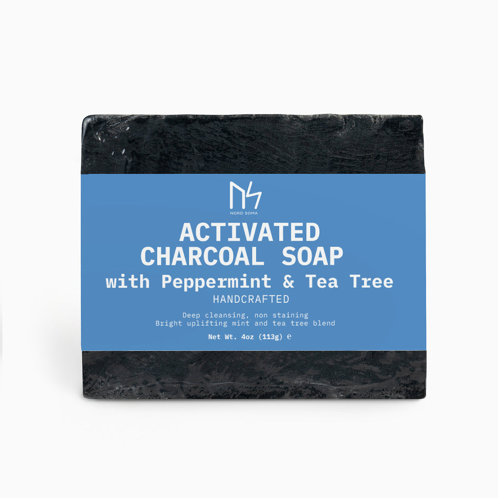 Activated Charcoal Soap with Organic Peppermint & Tea Tree
