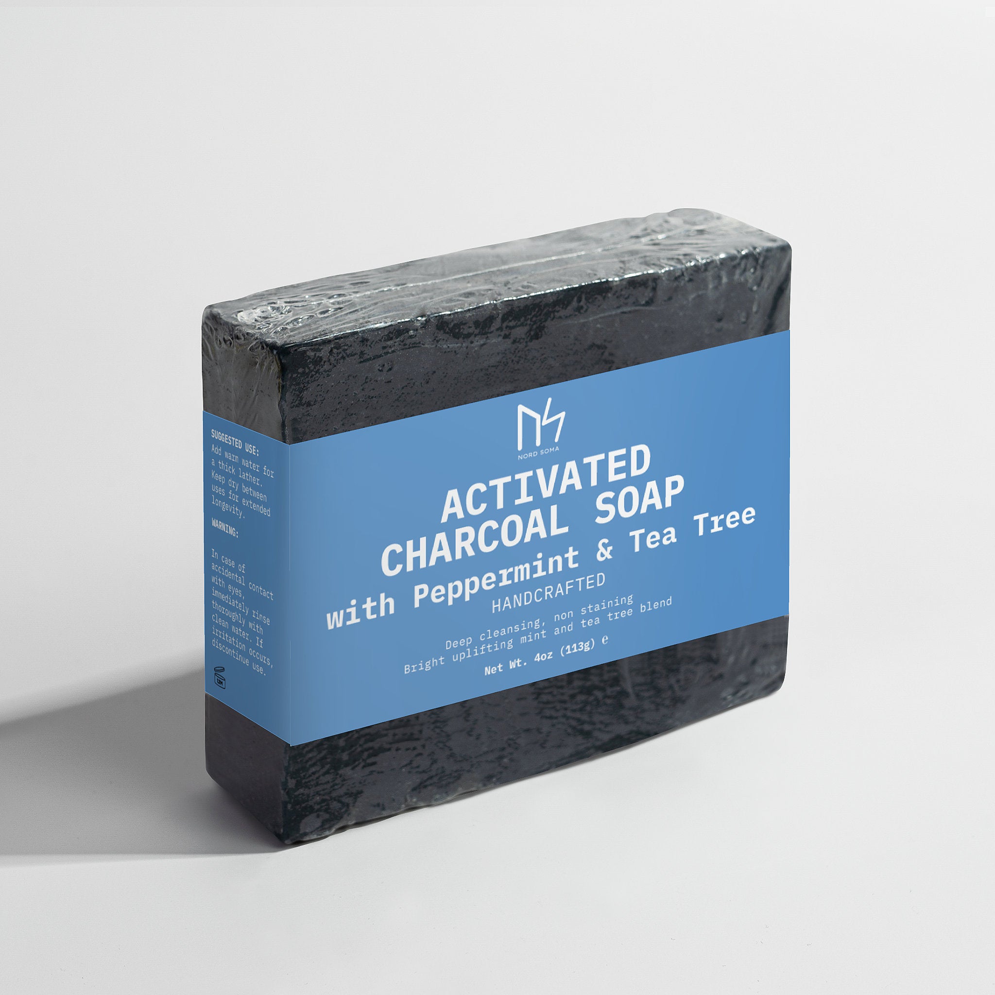 Activated Charcoal Soap with Organic Peppermint & Tea Tree