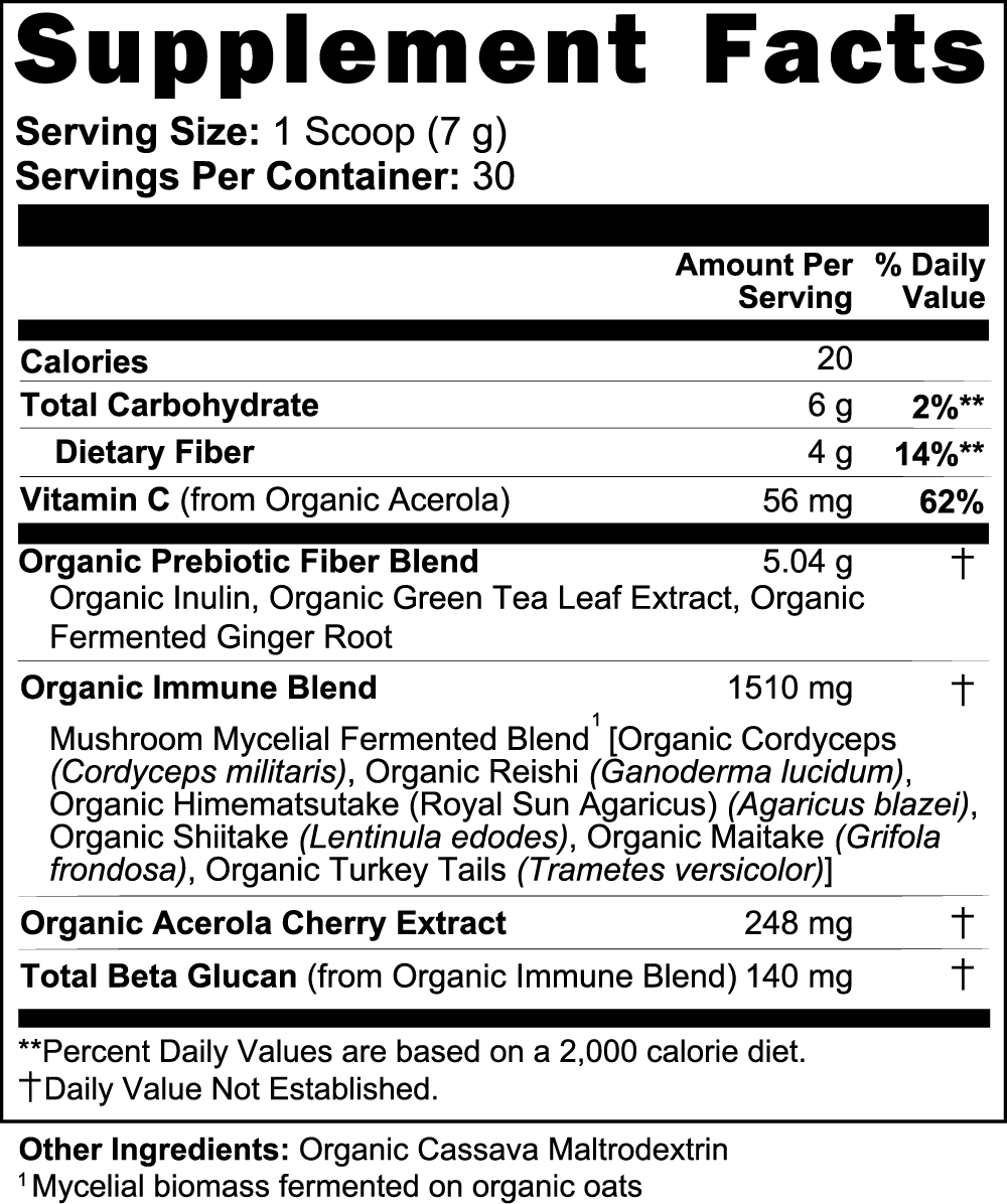 Shroom Boost Fermented + Organic Prebiotic Fiber Blend & Organic Vitamin C