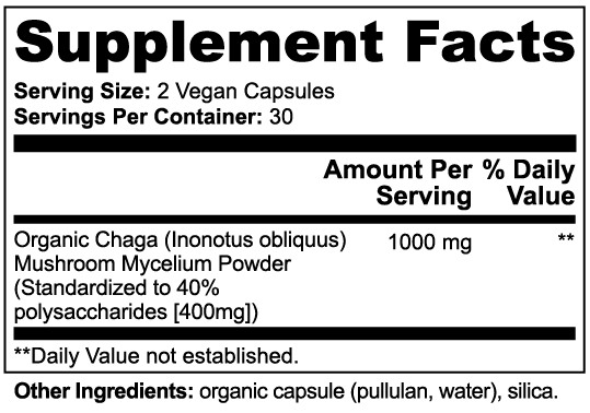 Nordsoma Organic Nord Chaga Mushroom 1000 mg