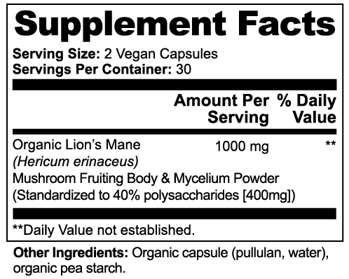 Nordsoma Organic Lion's Mane Mushroom 1000 Mg