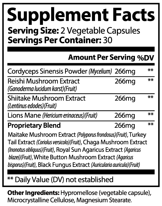 PureTenX Mushrooms 1000mg